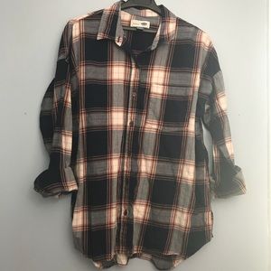 Boyfriend Fit Plaid Button Down - Old Navy Large
